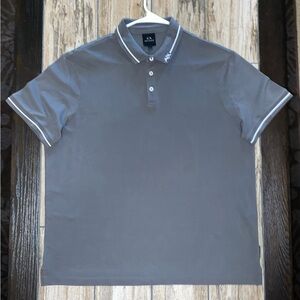 Armani Exchange, Gray custom fit polo shirt, Men’s Size XL